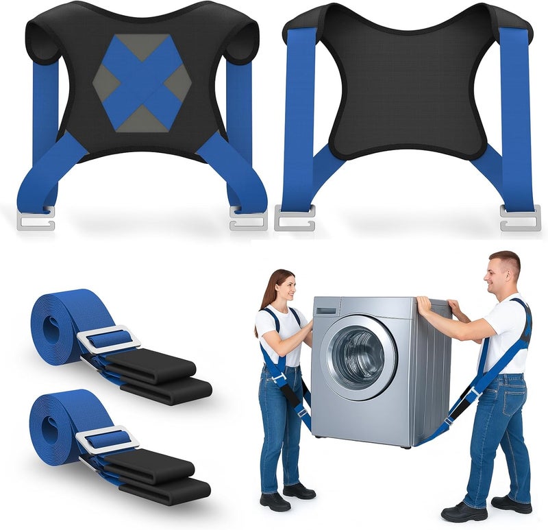 NOCOEX Moving Straps for Heavy Object - 2-Person Lifting and Moving System with Soft Back Pad - Shoulder Lifting Straps for 2 Movers to Easy & Safe Carry Furniture Appliance Mattresse Up to 880lbs - Image 1